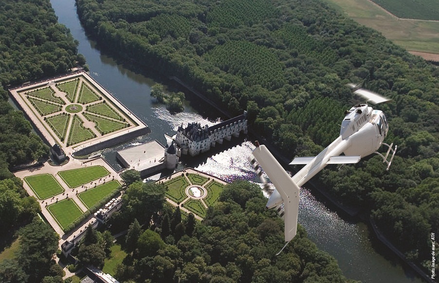 Château de Chenonceau en hélicoptère