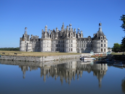 Chambord Castle with blue sky