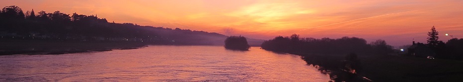 sunset on the Loire river